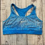 Nike Dri-Fit Blue with Gray Just Do It Scribbles Sports Bra. Size XLARGE. EUC Photo 0