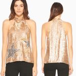 Parker  Vika Sequin Tank Top in Blush Stars Gold Tan XS NYE Sparkle Party EUC Photo 1