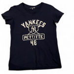 Navy Blue Yankees Pettitte 46 V‎ Neck T Shirt Women's Medium Cotton Size undefined Photo 0