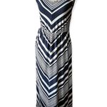 Market & Spruce Womens Sleeveless Striped Blue And White Maxi M Photo 0