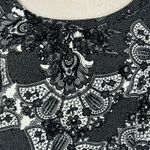 Worthington  X-Large Top Geometric Scoop Neck Puff Cap Sleeves Stretch Pleated Photo 1