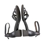 Eileen Fisher Noni Silver Metallic Strappy Block Heel Leather Sandals Size 8.5 Photo 2