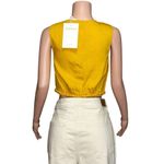 Sézane  Abella Linen-Blend Blouse, Yellow, FR36/US4 Photo 10