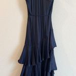 Elliatt  Bold Halter Ruffle Maxi Dress Midnight Navy Formal Style Size Small Photo 2
