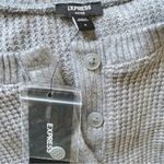 EXPRESS NWT  Gray Knit Long Sleeve Fitted Bodysuit Size S Photo 7