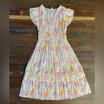 Current Air Anthropologie Sereia Shirred Pleated Watercolor Midi Dress Sz S ๐งก๐ Photo 12