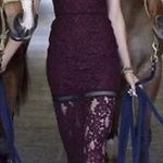 Alexis Evie women’s burgundy cold shoulder lace midi sheath dress size S small Photo 10