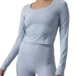 Athleta NWT  Shanti Eyelet Top in Begonia Blue Star, XL Photo 0