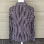 MICHAEL Michael Kors Striped Button Down Shirt Black Size 12 Photo 4