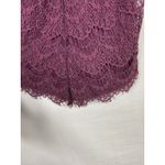 Free People  Mini Slip Dress Sz‎ XS Lace Eyelash Burgundy Red Bodycon Semi Sheer Photo 5