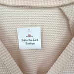 Faux wrap blouse M waffle knit patchwork side tie boho long sleeve cottage NEW Size M Photo 5