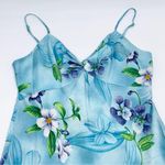 Victoria's Secret Vintage 90s Silk Blue Tropical Floral Slip Dress Size Small Photo 3