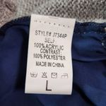 Basil and Lola Gray Cardigan with Sheer Navy Back Size Large Gray Cardigan Blue Photo 7