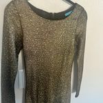 Alice + Olivia Selma Metallic Bronze Bodycon Dress Small Gold Photo 4