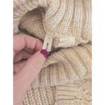 Moth Oversized Cable Knit Turtleneck Poncho Sweater Beige One Size Tan Size undefined Photo 4