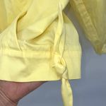 DO+BE Womens 3/4 Sleeve Knotted Side Tie Faux Wrap Cotton Top Yellow Small NWT Photo 4