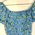 Ambiance Apparel 🆕  Blue Floral Center Synch Crop Top Photo 7