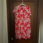 NWT J. JILL RED FLORAL KNIT SHORT SLEEVE DRESS SIZE M Size M Photo 3