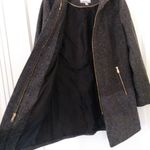 Nautica  Grey Herringbone Wool Blend Zip Up Winter Coat Photo 2