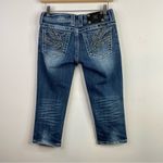 Miss Me Angel Wing Rhinestone Western Cropped Capri Distressed Stretch Jeans 26 Photo 8