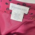Worthington Womens Skirt Pink Paisley 100% Silk Long Faux Wrap Zip Size 10 Photo 2