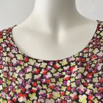 MODA International purple white confetti Silk Tiered Ruffle Sleeveless shell top Pink Photo 3