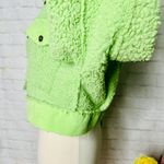 Boutique Lime Green Cropped Sherpa Jacket Photo 5