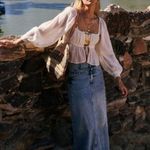 We The Free ๐FREE PEOPLE ๐ Come As You Are Denim Maxi Skirt ~ Blue UK 4 NWOT Photo 4