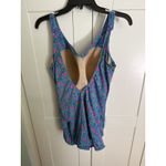 Vtg Perfection Fit by Roxanne Floral Swimsuit Size 18 40D Cup Blue Skirt Beach Photo 2