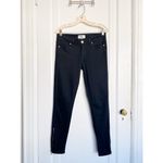 Paige  • Verdugo Ankle Skinny Jeans black denim gold ankle zippers Photo 2