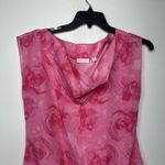 New York and Company NY&C Cowl Boat Neck Blouse Womens S Pink Rose Waist Tie Photo 3