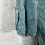 Tahari  Cardigan Small Teal 100% Linen Hooded Open Lightweight Tunic Photo 1