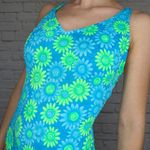One Piece Vintage 80s Sunrays Neon Daisy Floral Swimsuit Photo 2