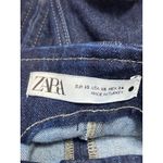ZARA Women's Blue Strapless Sleeveless V Neck Zip Denim Jean Crop Top Size XS Photo 3