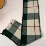 Amana Woolen Mills Red and Green Plaid Wool Scarf Made in USA Photo 4