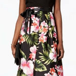 Sangria Black Floral Fit & Flare Dress Sleeveless Party Cocktail Size 16 NWT Photo 0