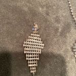 BOUTIQUE Rhinestone Raindrop Necklace and Earrings Silver Photo 7