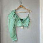 ZARA  Limited Edition Puff Sleeve One Shoulder Crop Top Size Small Photo 5