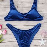 Zaful Navy Velvet Bikini Photo 0