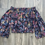 Free People Free Spirit Off The Shoulder Top Size Small Floral Bell Sleeve Photo 3