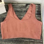 Savvi Tan Ribbed Cropped Athletic Sport Bra Top NEW S Photo 1