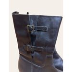 Corso Como Black Leather Mid-Calf Belted Equestrian Biker Boots Size 8 Photo 1