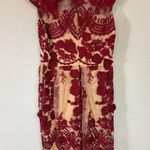 Marchesa Notte Mena Dress red beige size 10 Photo 1