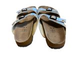 Birkenstock Birki's Michele slide sandals blue floral pattern Birko-Flor upper c Photo 2