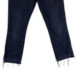 frame denim Frame Black High Waisted Frayed Hem Straight Leg Jeans Photo 2