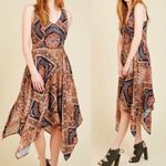 Modcloth  Evening In Athens Handkerchief Hem Midi Dress Patchwork Grecian Print Photo 2