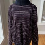 Karen Scott Vintage  Black Red Printed Cotton lTurtleneck Sweater Size Large Photo 9