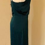 ZARA Green Satin Effect Front Slit with Lace Trim V Neck Ruching Bloggers Fav XS Photo 14