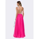 Ashley Lauren  Hot Pink Pleated Crystal Pearl Beaded One Shoulder Gown Size 8 Photo 1