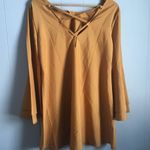 LYDFS Gold Mustard Sexy Rear V Strappy Bell Sleeve Top
Size M Size M Photo 3